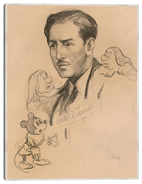 Cuadro decorativo Walt Disney (1938) técnica mixta Cuadros Jr Retratos