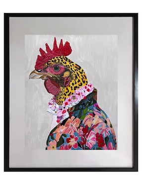 Pintura El Gallo Alegre técnica acrílico Lune Art Gallery