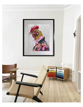 Pintura El Gallo Alegre técnica acrílico Lune Art Gallery