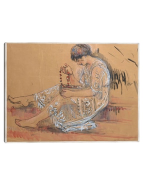 Cuadro decorativo Femme Au Collier (Étude Pour L’offrande Au Jardin) (1917) técnica mixta Cuadros Jr Retratos