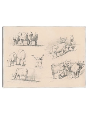 Cuadro decorativo Estudios De Ganado (C. 1872) técnica mixta Cuadros Jr Bocetos
