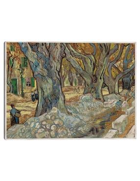 Cuadro decorativo Los Grandes Plátanos (Road Menders En Saint-Rémy) (1889) técnica mixta Cuadros Jr Inspiración