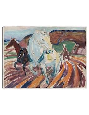 Cuadro decorativo Caballos Arando (1929) técnica mixta Cuadros Jr Formas