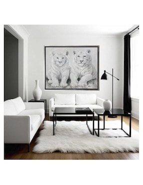 Pintura Pareja De Tigres Blancos técnica acrílico Lune Art Gallery Animalart