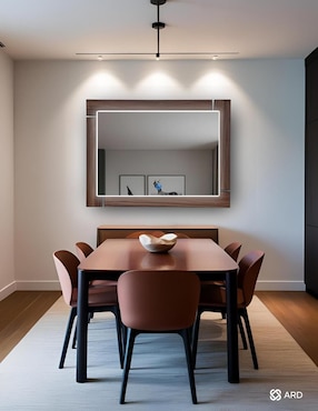 Espejo rectangular Ard Decorativo de pared con luz LED Luminous Oak