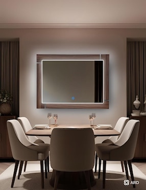Espejo rectangular Ard Decorativo de pared con luz LED Luminous Oak