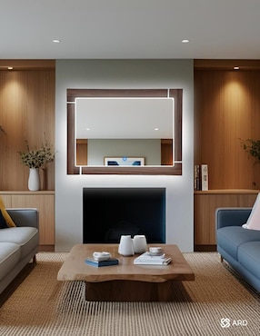 Espejo rectangular Ard Decorativo de pared con luz LED Luminous Oak