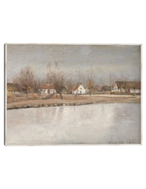 Cuadro decorativo El Estanque Del Pueblo En Ring, Zelanda (1890) técnica mixta Cuadros Jr Lagos