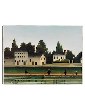 Cuadro decorativo Paisaje Y Cuatro Pescadores (Paysage Et Quatre Pêcheurs À La Ligne) técnica mixta Cuadros Jr Campos