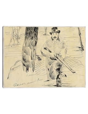 Cuadro decorativo Pertuiset, El Cazador de Leones (1881) técnica mixta Cuadros Jr Bocetos
