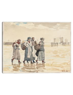 Cuadro decorativo Cuatro Pescaderas En La Playa (1881) técnica mixta Cuadros Jr Playas