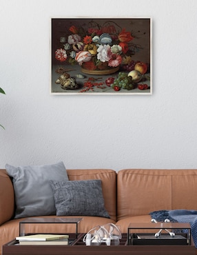 Cuadro decorativo Cesta de Flores técnica mixta Cuadros Jr Obras