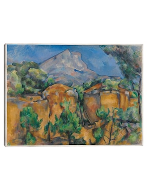 Cuadro decorativo La Montaña Sainte-Victoire Vista Desde La Cantera Bibémus (Hacia 1897) técnica mixta Cuadros Jr Motañas