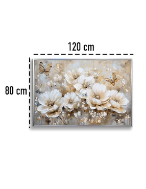 Pintura Plata Gazanias con Mariposas Canvas Polioleo técnica polioleo Ideas Creativas In