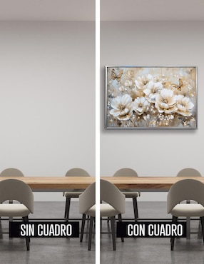 Pintura Plata Gazanias con Mariposas Canvas Polioleo técnica polioleo Ideas Creativas In