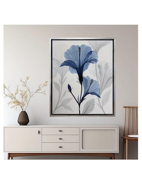Pintura Flor Azul Nocturna técnica acrílico Lune Art Gallery Flores