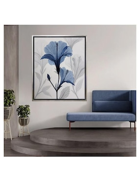 Pintura Flor Azul Nocturna técnica acrílico Lune Art Gallery Flores