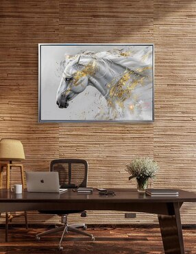 Pintura Ideas Creativas In Caballo blanco técnica impresión al óleo