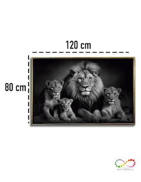 Pintura Rey Leon Blanco y Negro técnica Impresión Ideas Creativas In Premium