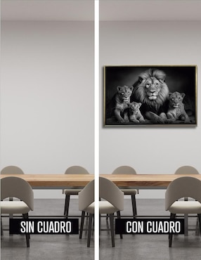 Pintura Rey Leon Blanco y Negro técnica Impresión Ideas Creativas In Premium