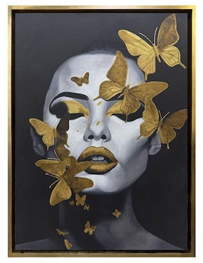 Pintura Metamorfosis Dorada técnica mixta Lune Art Gallery Mariposas