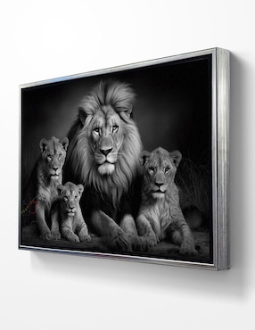 Pintura Familia Rey Leon Blanco y Negro técnica Impresión Ideas Creativas In Premium