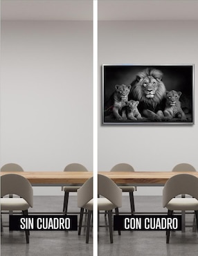 Pintura Familia Rey Leon Blanco y Negro técnica Impresión Ideas Creativas In Premium