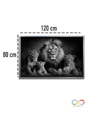 Pintura Familia Rey Leon Blanco y Negro técnica Impresión Ideas Creativas In Premium