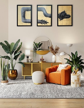 Cuadro decorativo Ecléctico Dragón en 3 piezas