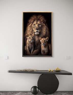 Pintura León y cachorros técnica impresión Ideas Creativas In