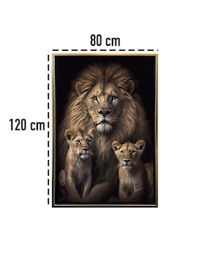 Pintura León y cachorros técnica impresión Ideas Creativas In