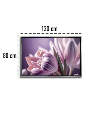 Pintura cuadro decorativo Tulipanes Lilas técnica impresión Ideas Creativas In Premium