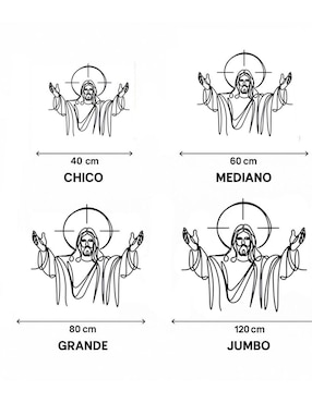 Figura decorativa cuadrado Jesucristo Mubel religion de metal