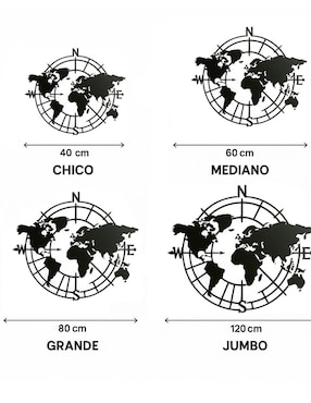 Figura decorativa cuadrado Mapa mundial Mubel mapa de metal