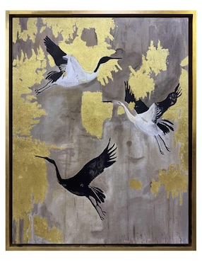 Pintura Sinfonía al viento técnica mixta Lune Art Gallery Aves