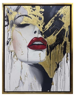 Pintura Red lips técnica acrílico Lune Art Gallery Rostros
