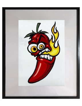 Pintura Aquí mis chiles técnica acrílico Lune Art Gallery Pop