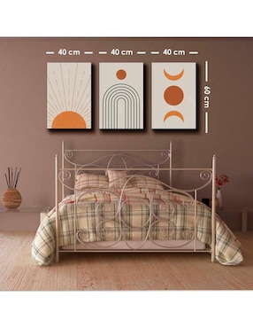 Cuadro decorativo Canvas Art MX Set de formas de Amanecer minimalistas con Barniz a registro