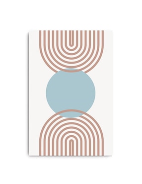 Cuadro decorativo Canvas Art Mx formas minimalista en azul con barniz a registro