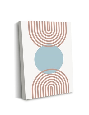 Cuadro decorativo Canvas Art Mx formas minimalista en azul con barniz a registro