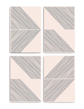 Cuadro decorativo Canvas Art Mx Arte minimalista en diagonal y formas modulares