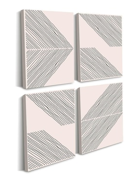 Cuadro decorativo Canvas Art Mx Arte minimalista en diagonal y formas modulares