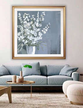 Litografía Madesa Flores blancas técnica impresión