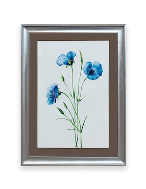 Litografía Madesa Flores azul técnica impresión