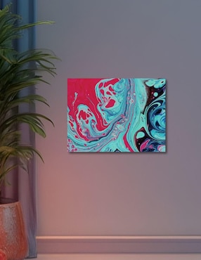 Cuadro decorativo Generica Abstracto Turquesa Neón 20x30cm