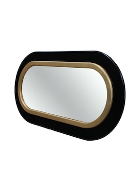 Espejo ovalado Ecléctico Dual Negro & Oro