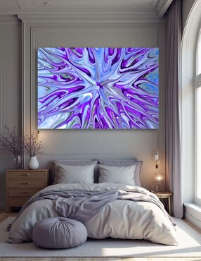 Cuadro decorativo Generica abstracto violeta cromado