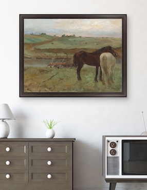 Cuadro decorativo Caballos en Un Prado de Edgar Degas técnica mixta Cuadros Jr