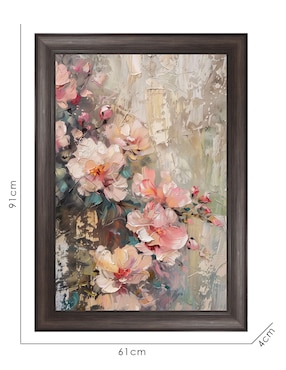 Cuadro decorativo Flores Ruborizadas técnica mixta Cuadros Jr