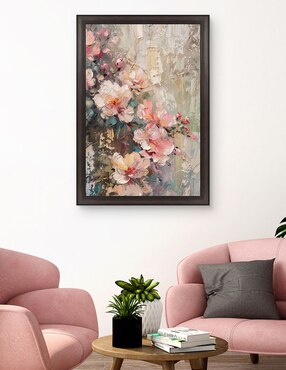 Cuadro decorativo Flores Ruborizadas técnica mixta Cuadros Jr